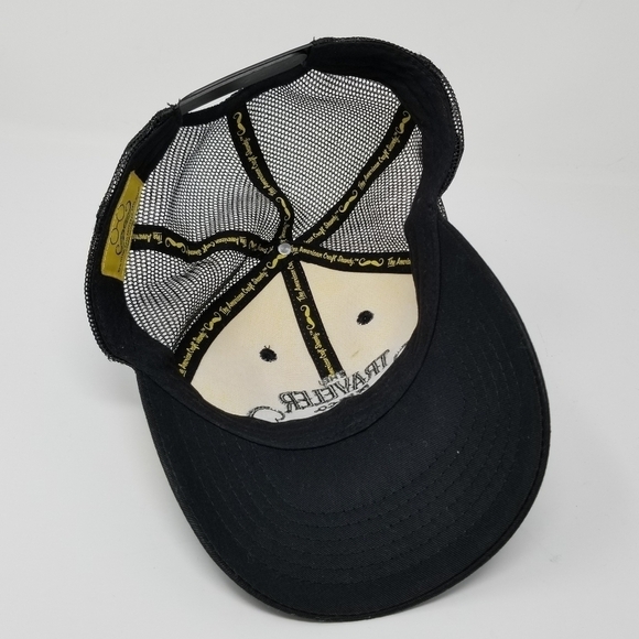 The Traveler Beer Co Trucker Mesh Snap Back Baseball Hat Mustache Black Yellow - Picture 4 of 10